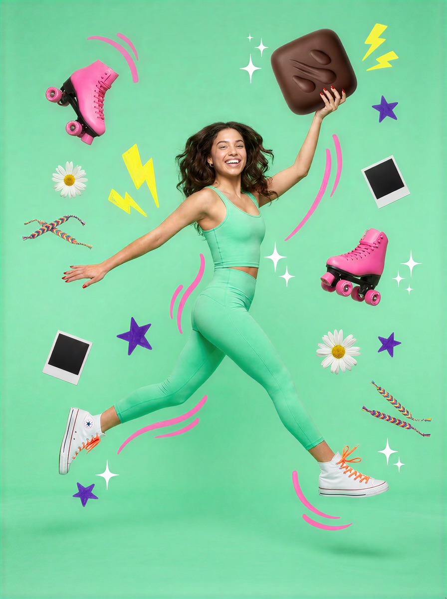 Lifestyle model with product