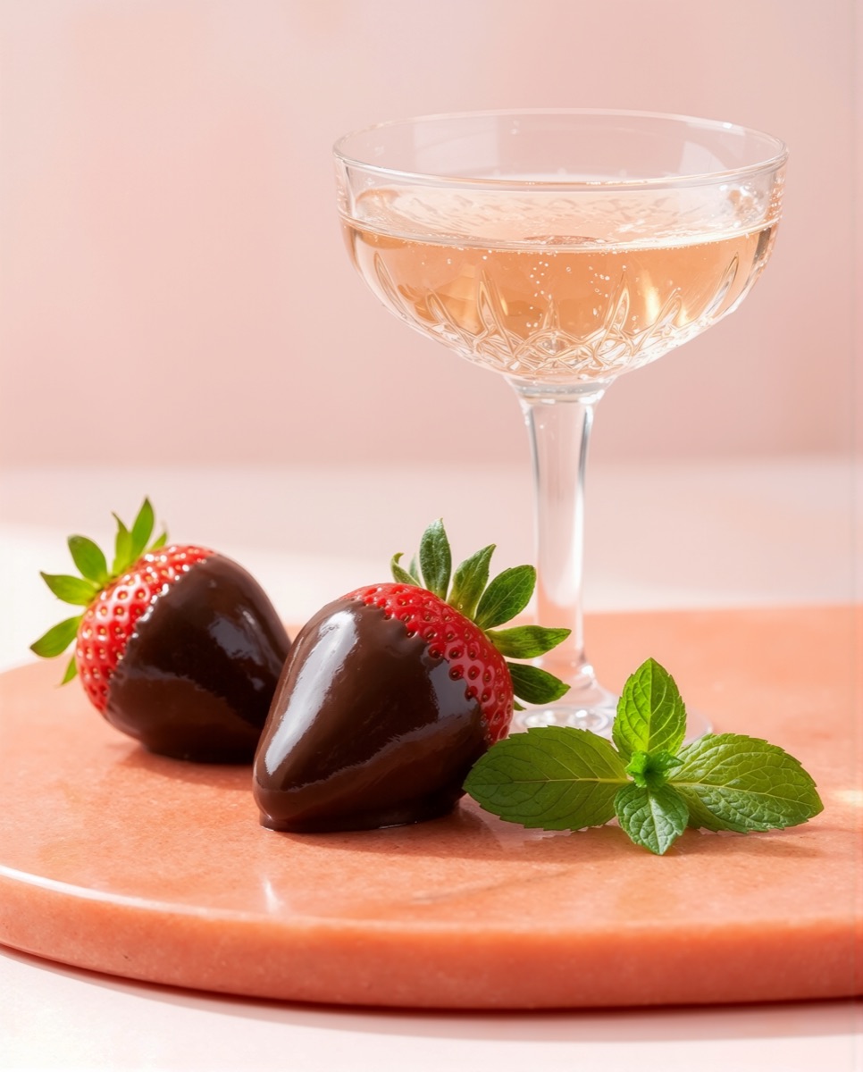 Chocolate strawberry setup